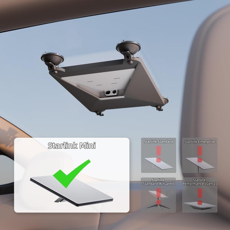 DAIERTEK Starlink Mini Suction Cup Mount, Starlink Mini Sunroof Mount, Waterproof, for Car, Rv, Grey - Image 2